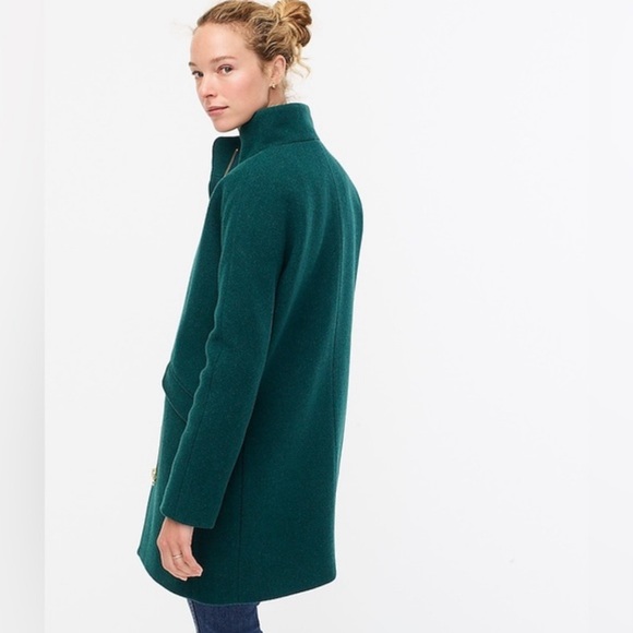 J Crew Stadium Wool Cocoon Coat Forest Green 10 - Picture 10 of 12